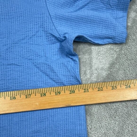 Scotch & Soda Mens Blue Textured T-Shirt Medium 97% Cotton Stretch Ribbed a0271 - Picture 5 of 8